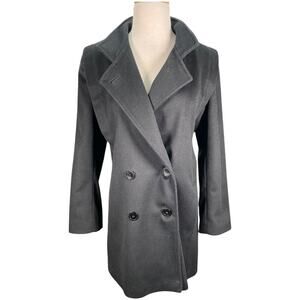 Forecaster Of Boston Made In USA 100% Wool Black Size 9/10 Pea Coat Long Sleeve